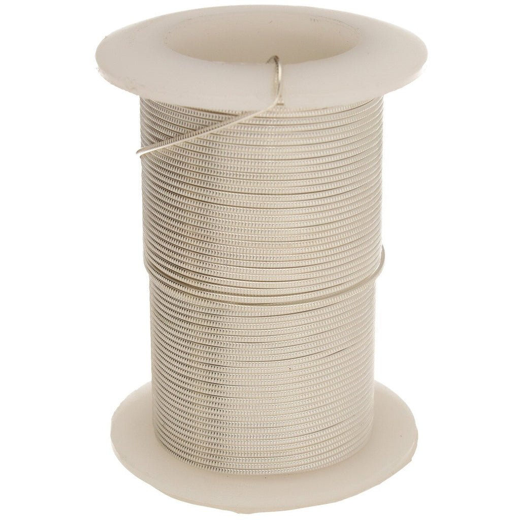 Wire Elements 20 Ga - Silverfärgad halvrund med Thread motiv Non Tarnish, 1 rulle