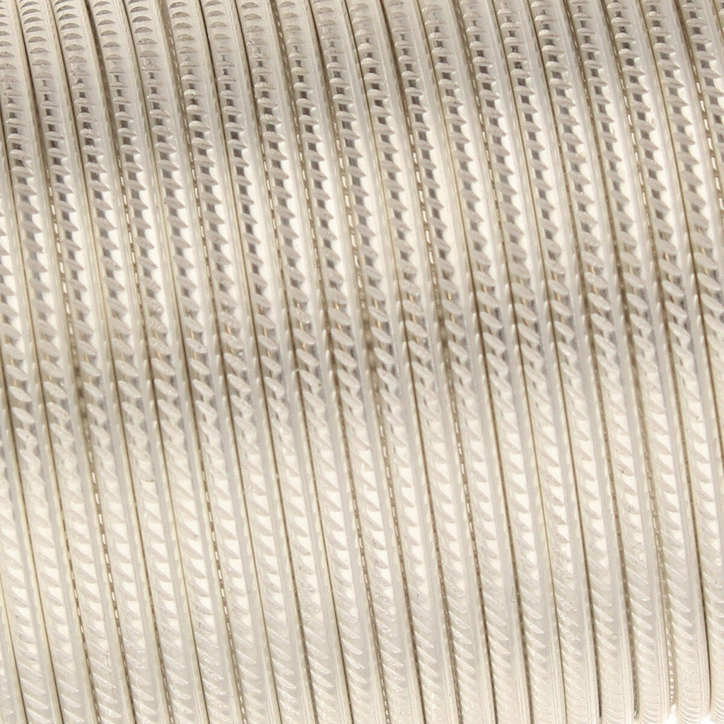 Wire Elements 20 Ga - Silverfärgad halvrund med Trail motiv Non Tarnish, 1 rulle