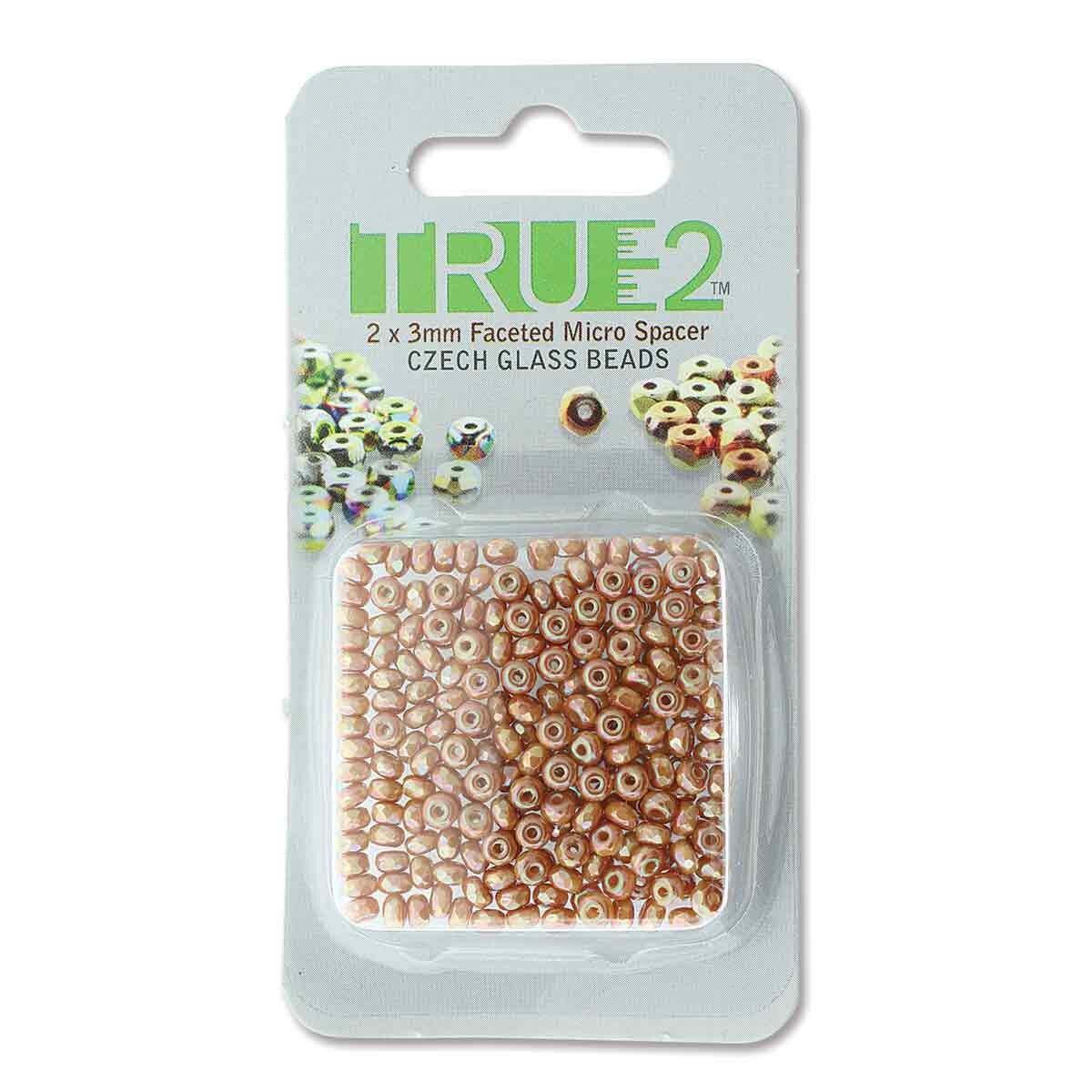 Facetterad Micro Spacers - Full Apricot 2x3mm, 6 gram Beadsmith