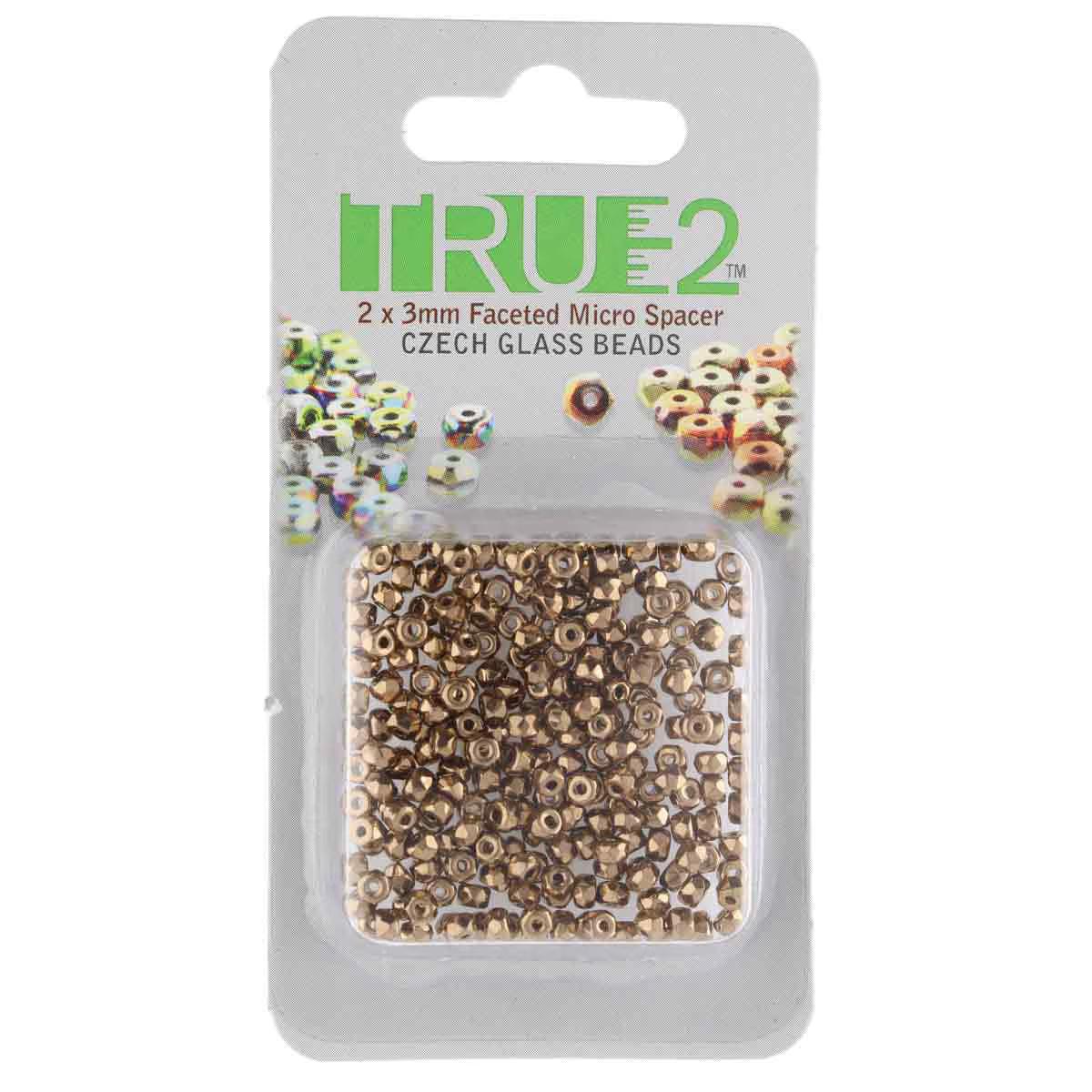 Facetterad Micro Spacers - Light Metallic Bronze 2x3mm, 6 gram Beadsmith