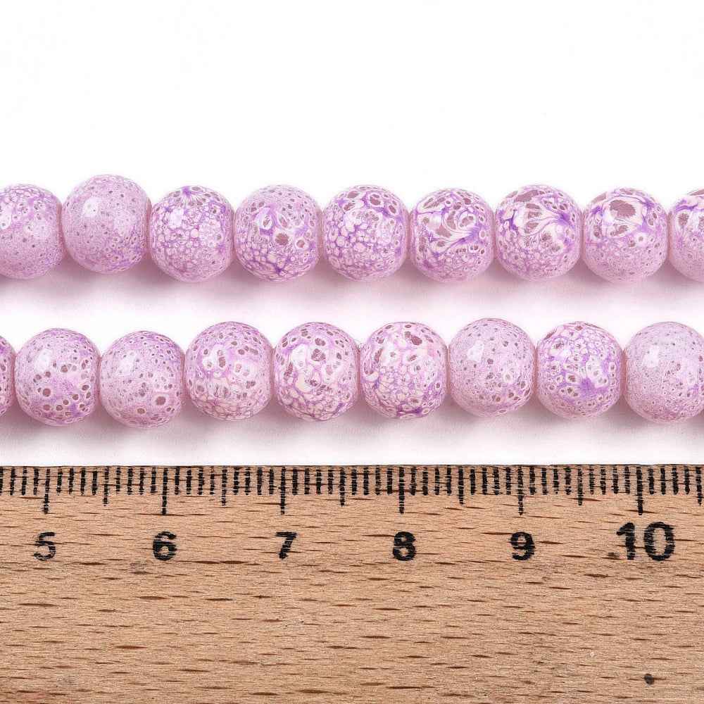 Glaspärlor Runda - Tvåtonde Plum 1 sträng