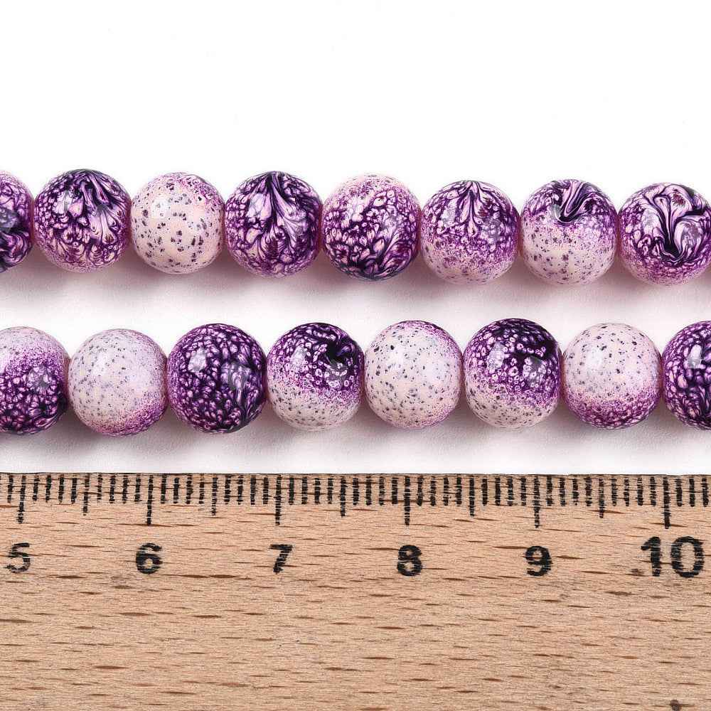 Glaspärlor Runda - Tvåtonde Dark Violet 1 sträng