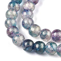 Krackelerad Rund - Stardust Teal, 8mm, 1 sträng
