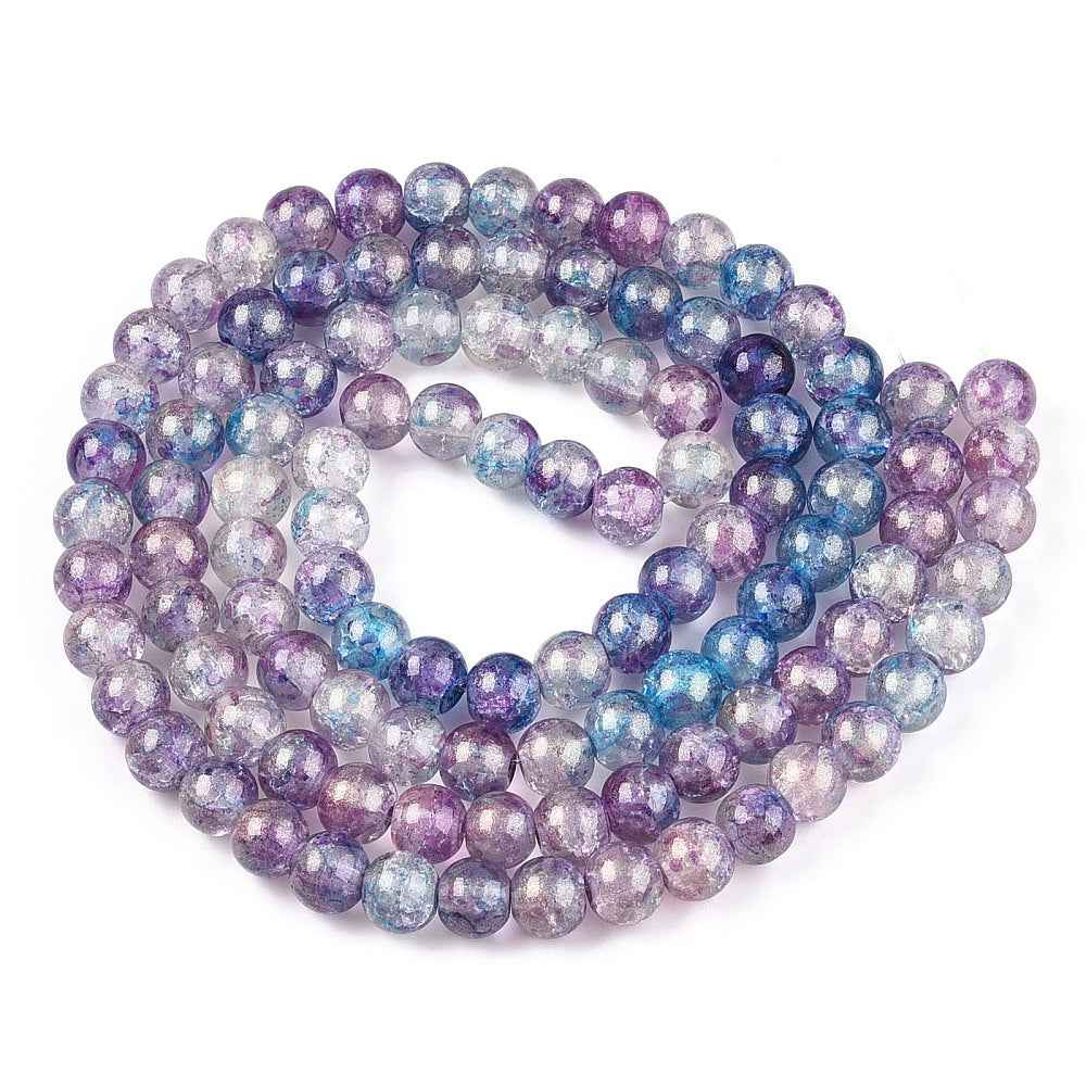 Krackelerad Rund - Stardust Medium Orchid, 8mm, 1 sträng