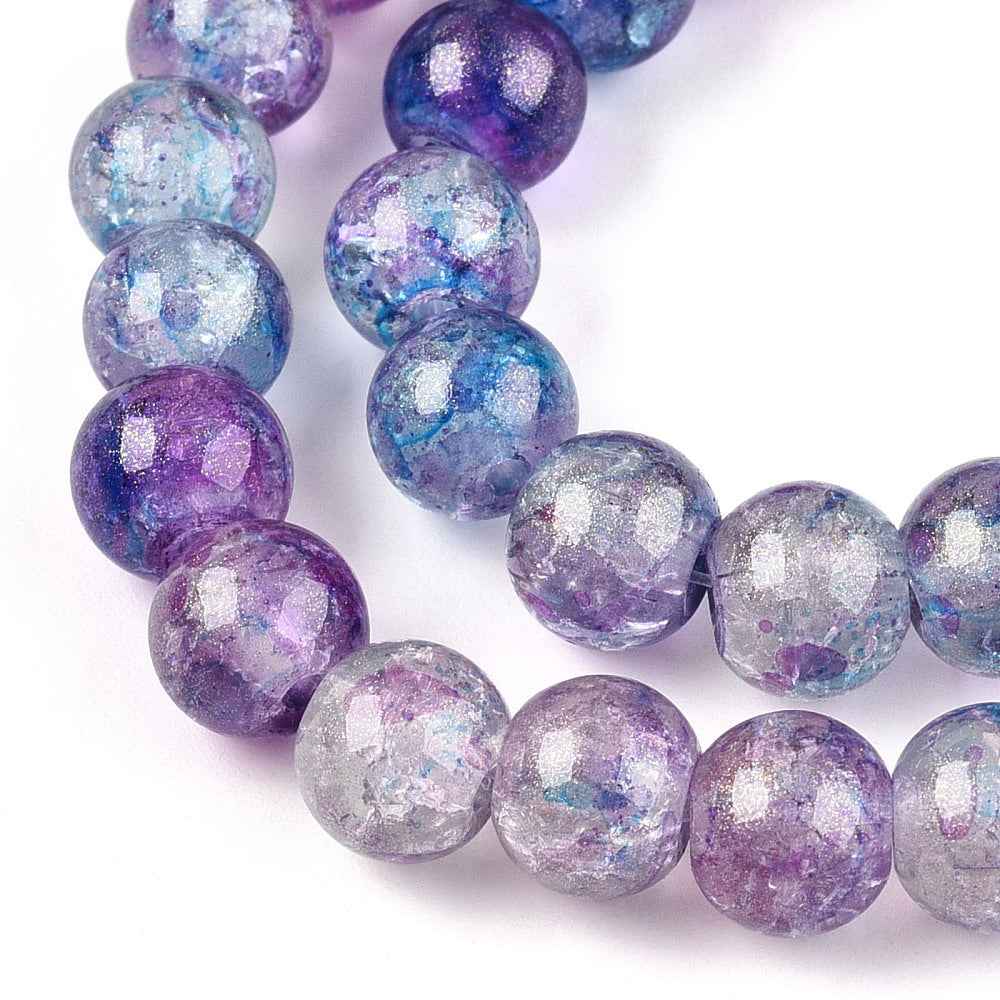 Krackelerad Rund - Stardust Medium Orchid, 8mm, 1 sträng