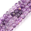 Krackelerad Rund - Stardust Dark Orchid 6mm, 1 sträng