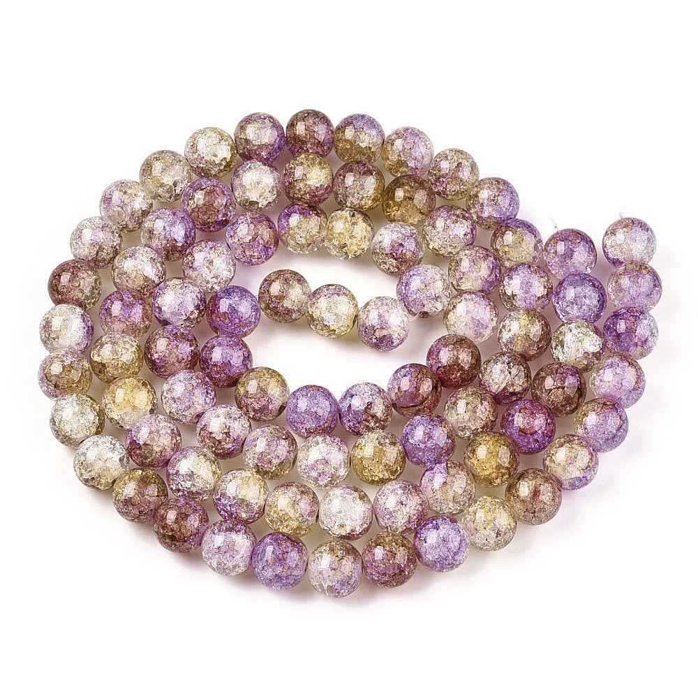 Krackelerad Rund - Stardust Dark Goldenrod, 10mm, 1 sträng