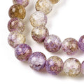 Krackelerad Rund - Stardust Dark Goldenrod, 10mm, 1 sträng