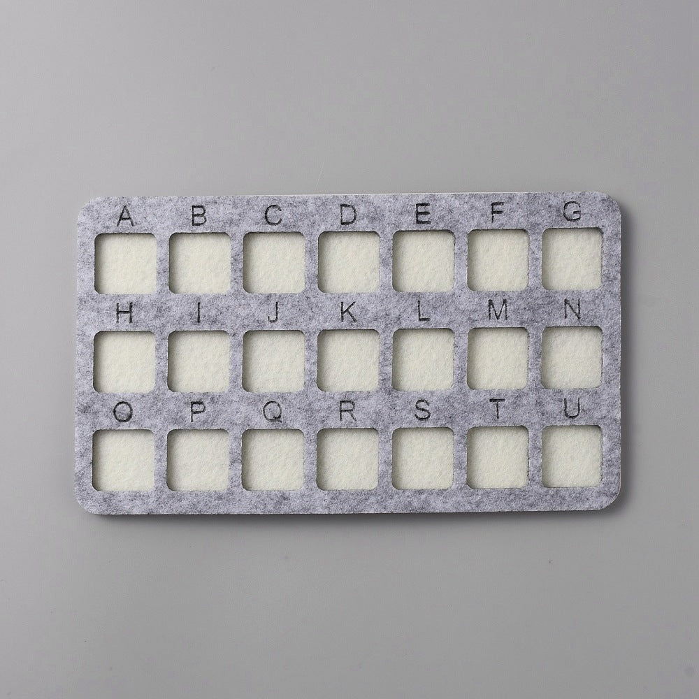 Bead organizer - Felt grey A-U, 1 piece