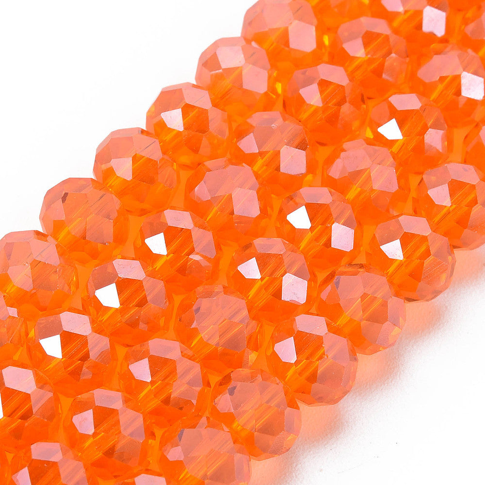 Facetterade glaspärlor - Orange 2,5x2mm 1 sträng