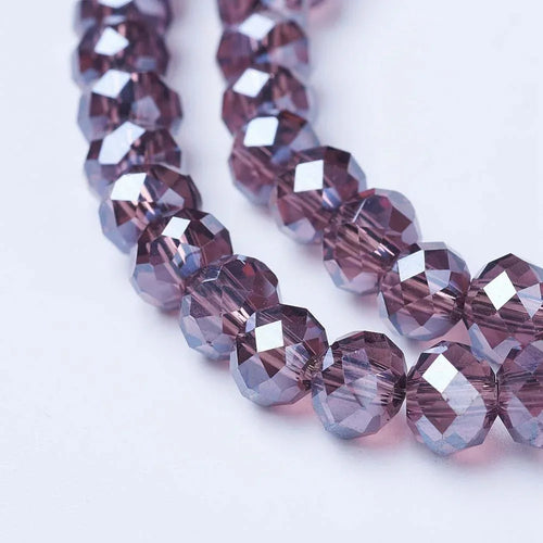 Facetterade glaspärlor - Old Rose Lyster 3x2mm 1 sträng Hilmas Pyssel