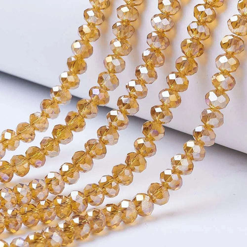 Facetterade glaspärlor - Topaz AB 3x2mm 1 sträng Hilmas Pyssel