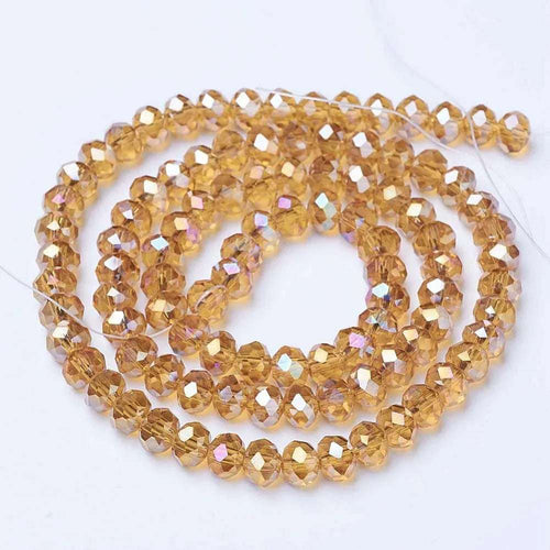Facetterade glaspärlor - Topaz AB 3x2mm 1 sträng Hilmas Pyssel