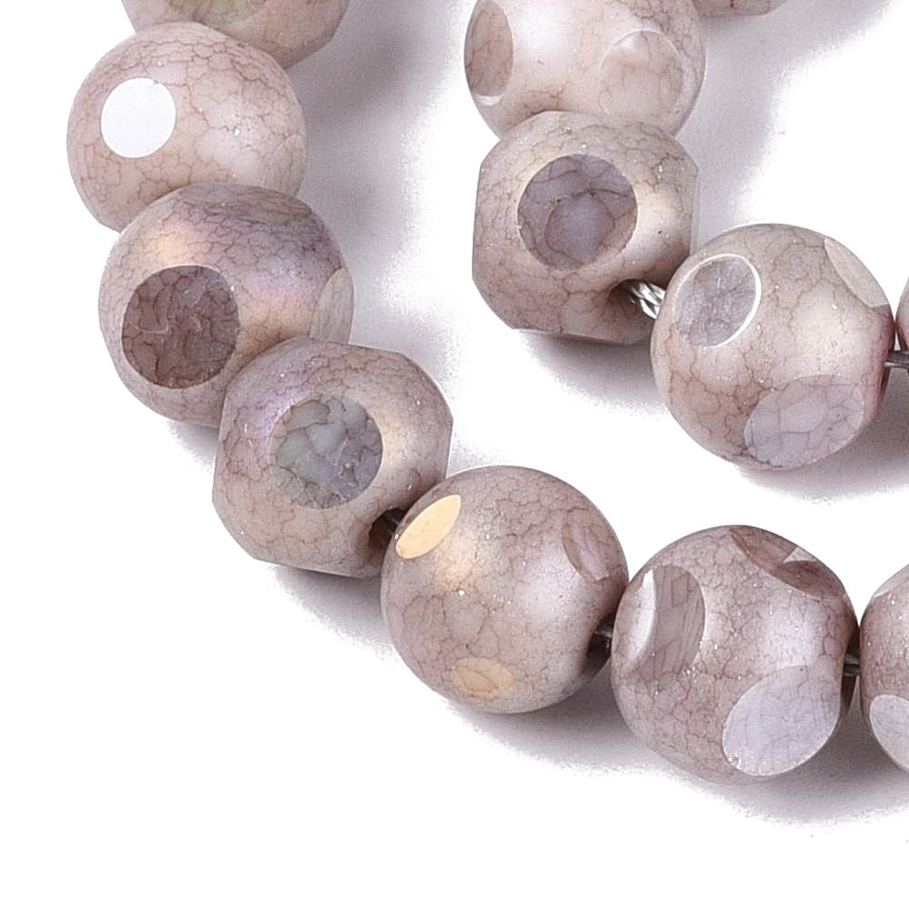 Glaspärlor Facetterad Rund - Rosy brown AB, 8mm 1 sträng