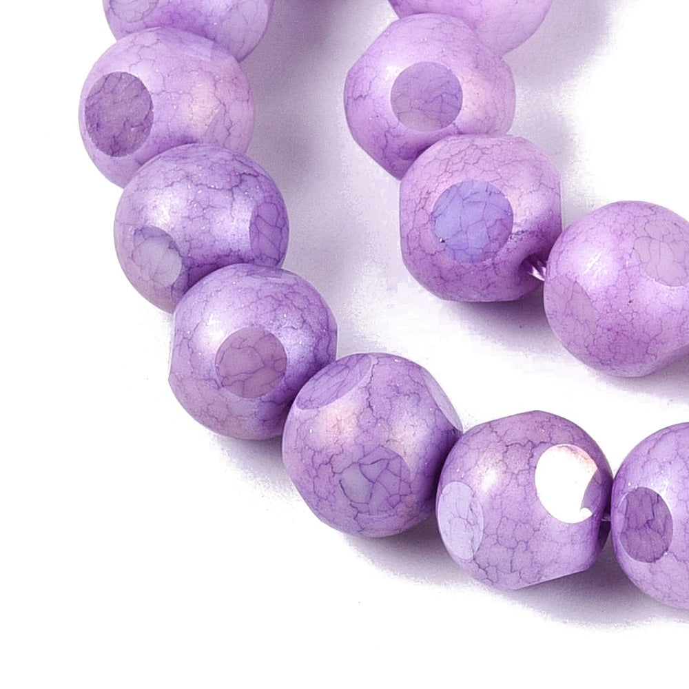 Glaspärlor Facetterad Rund - Medium Orchid AB, 8mm 1 sträng