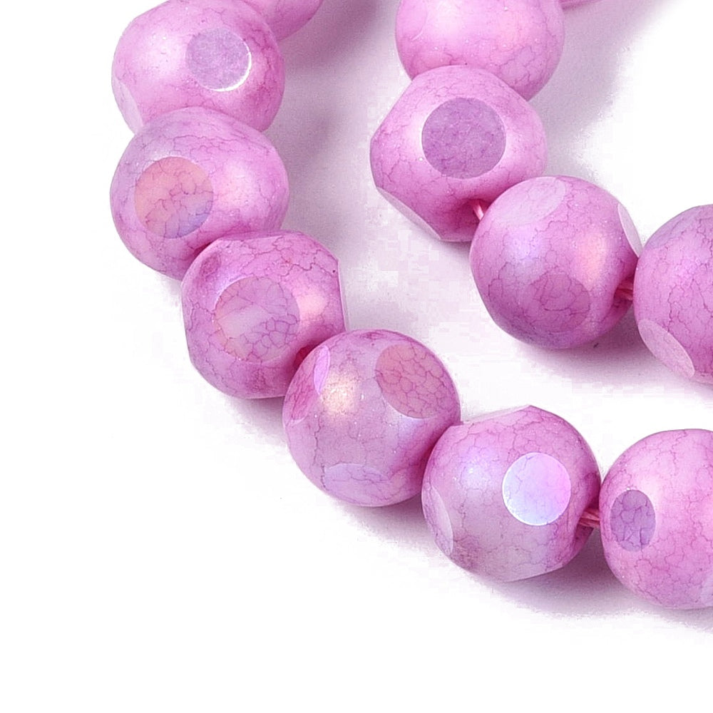 Glaspärlor Facetterad Rund - Violet AB, 8mm 1 sträng