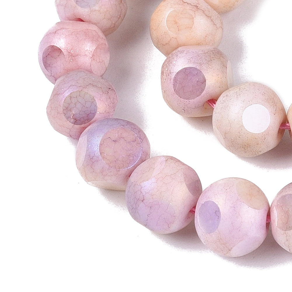 Glaspärlor Facetterad Rund - Plum AB, 8mm 1 sträng