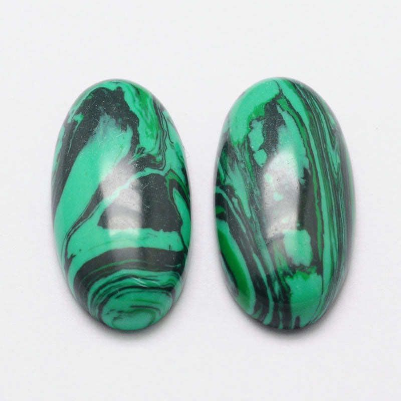 Cabochon Imiterad Malakit - Oval 18x13mm 1 Styck Hilmas Pyssel
