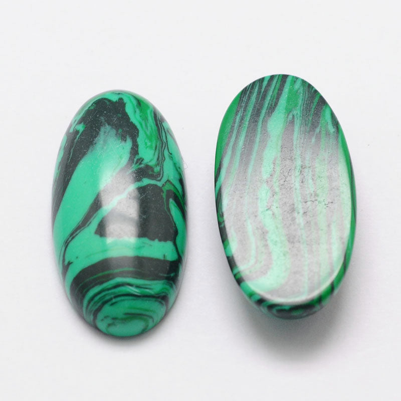 Cabochon Imiterad Malakit - Oval 18x13mm 1 Styck Hilmas Pyssel