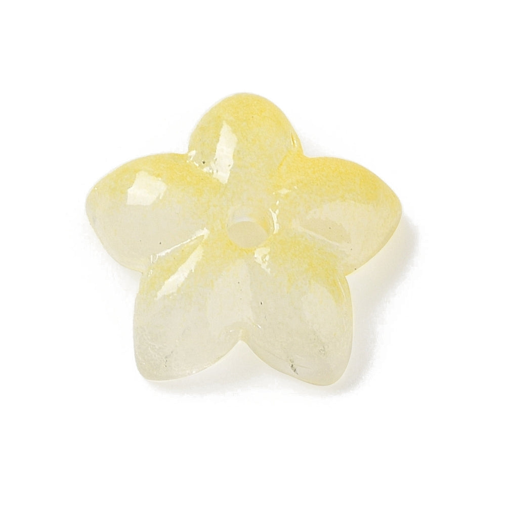 Glaspärlor Blomma - Gul 12mm 1 styck