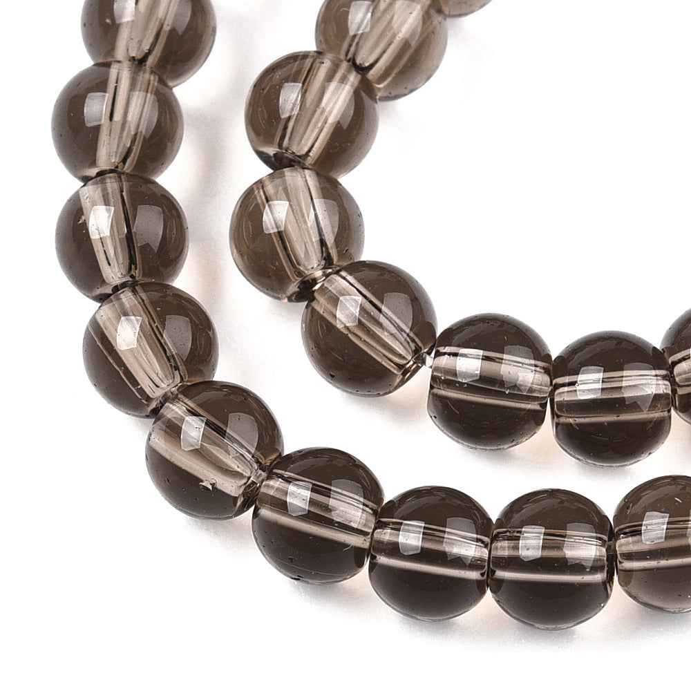 Glaspärlor Rund - Transparent Grå 4mm 1 sträng