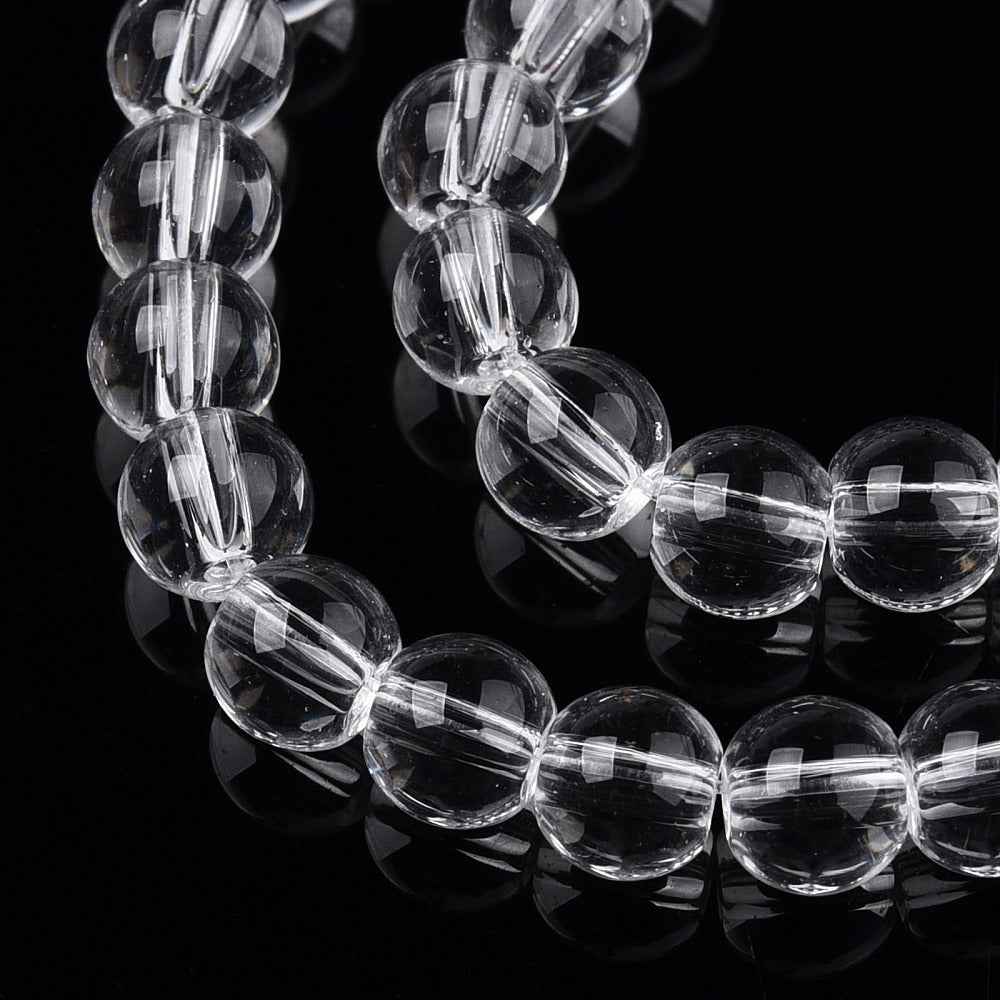 Glaspärlor Rund - Klar 4mm 1 sträng