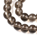 Glaspärlor Rund - Transparent Grå 6mm 1 sträng