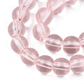 Glaspärlor Rund - Transparent Rosa 6mm 1 sträng