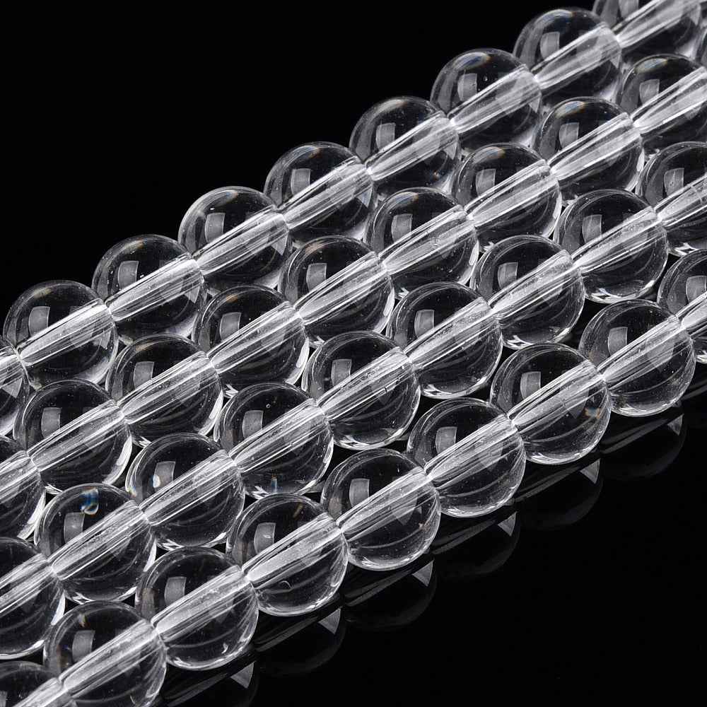 Glaspärlor Rund - Klar 6mm 1 sträng