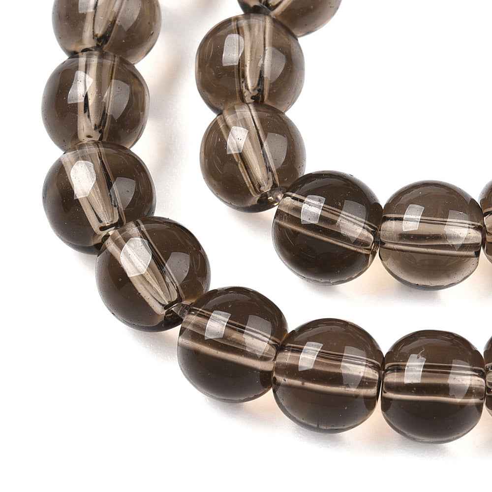 Glaspärlor Rund - Transparent Grå 8mm 1 sträng