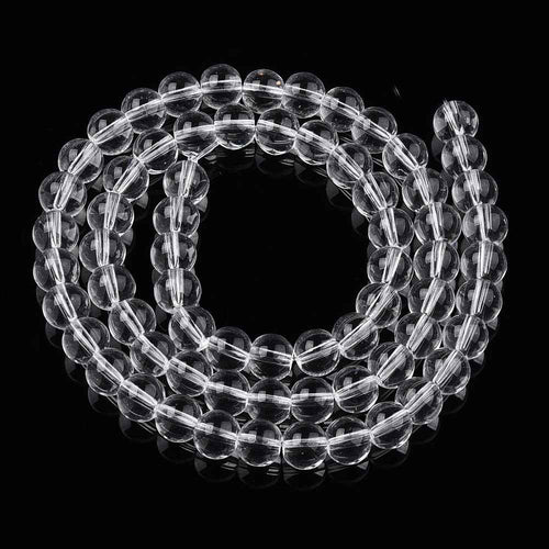 Glaspärlor Rund - Klar 8mm 1 sträng