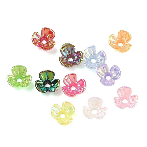 Pärlhattar Akryl - Mix med AB-lyster 6,5x6mm 20-pack