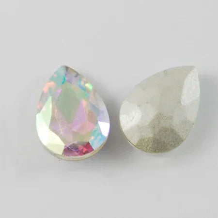 Kinesisk strass - Teardrop Clear AB 25x18mm 1 styck Hilmas Pyssel