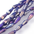 Facetterade droppar - Teardrop Blue Rainbow, 10x4mm, 1 styck