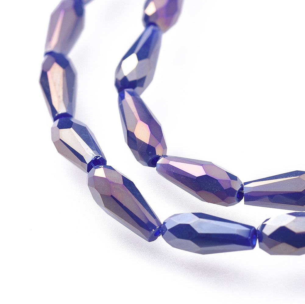 Facetterade droppar - Teardrop Blue Rainbow, 10x4mm, 1 styck
