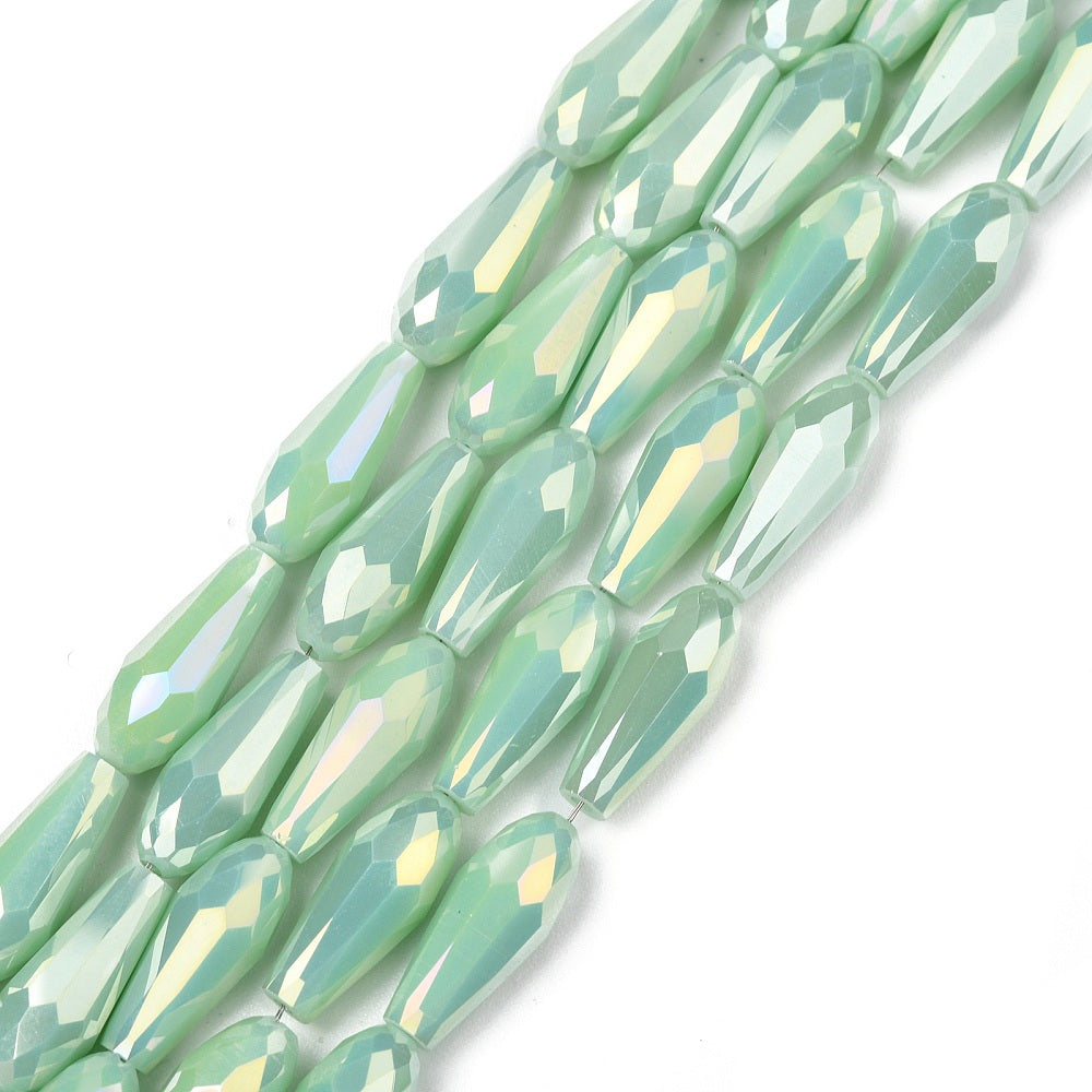 Facetterade droppar - Teardrop Medium Aquamarine Rainbow, 15x6mm, 1 styck