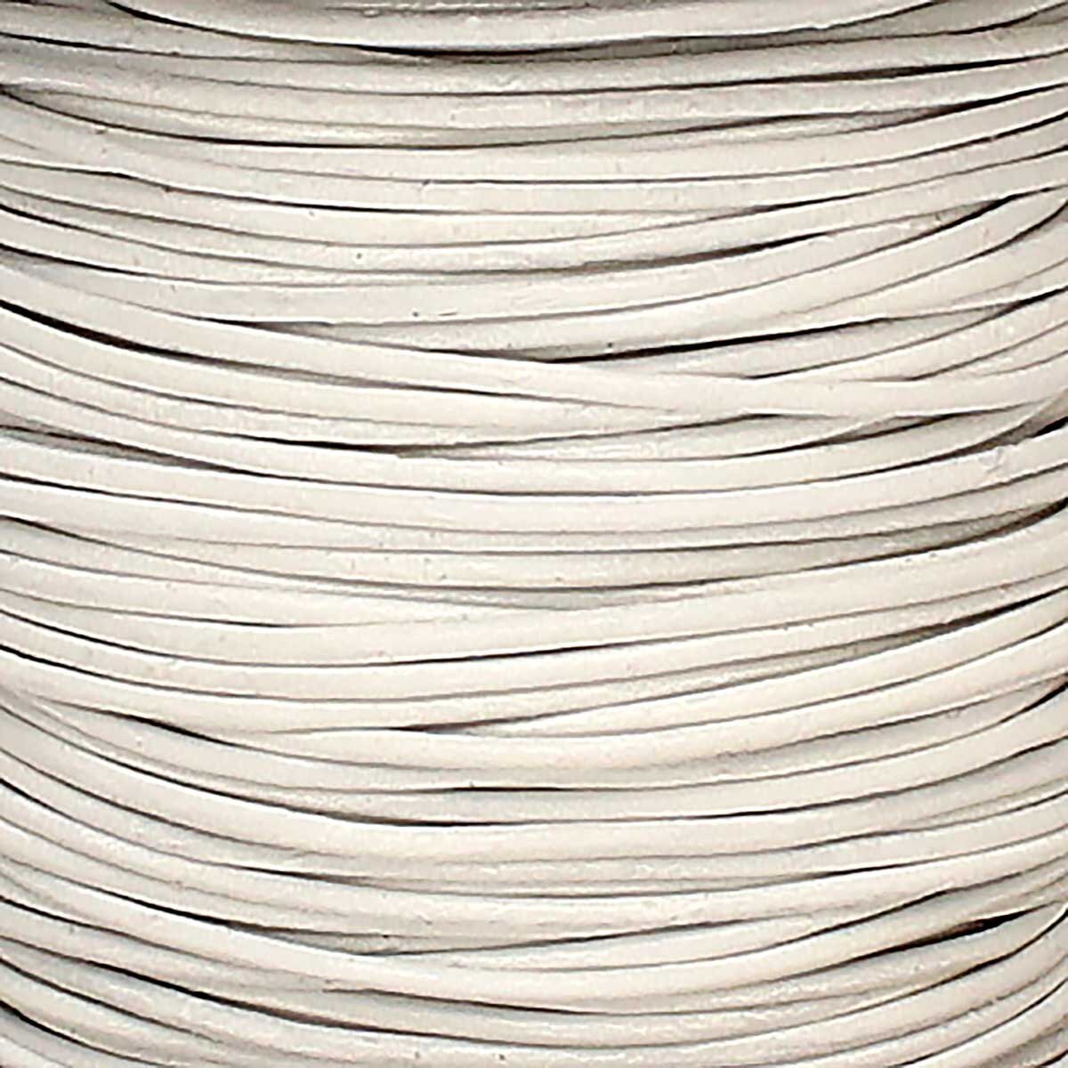 Läderband 0,5mm - Vit 1m Hilmas Pyssel