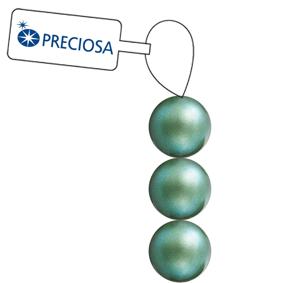 Preciosa Pearl Round - Maxima Pearlescent Green 4 mm, 1 sträng Preciosa