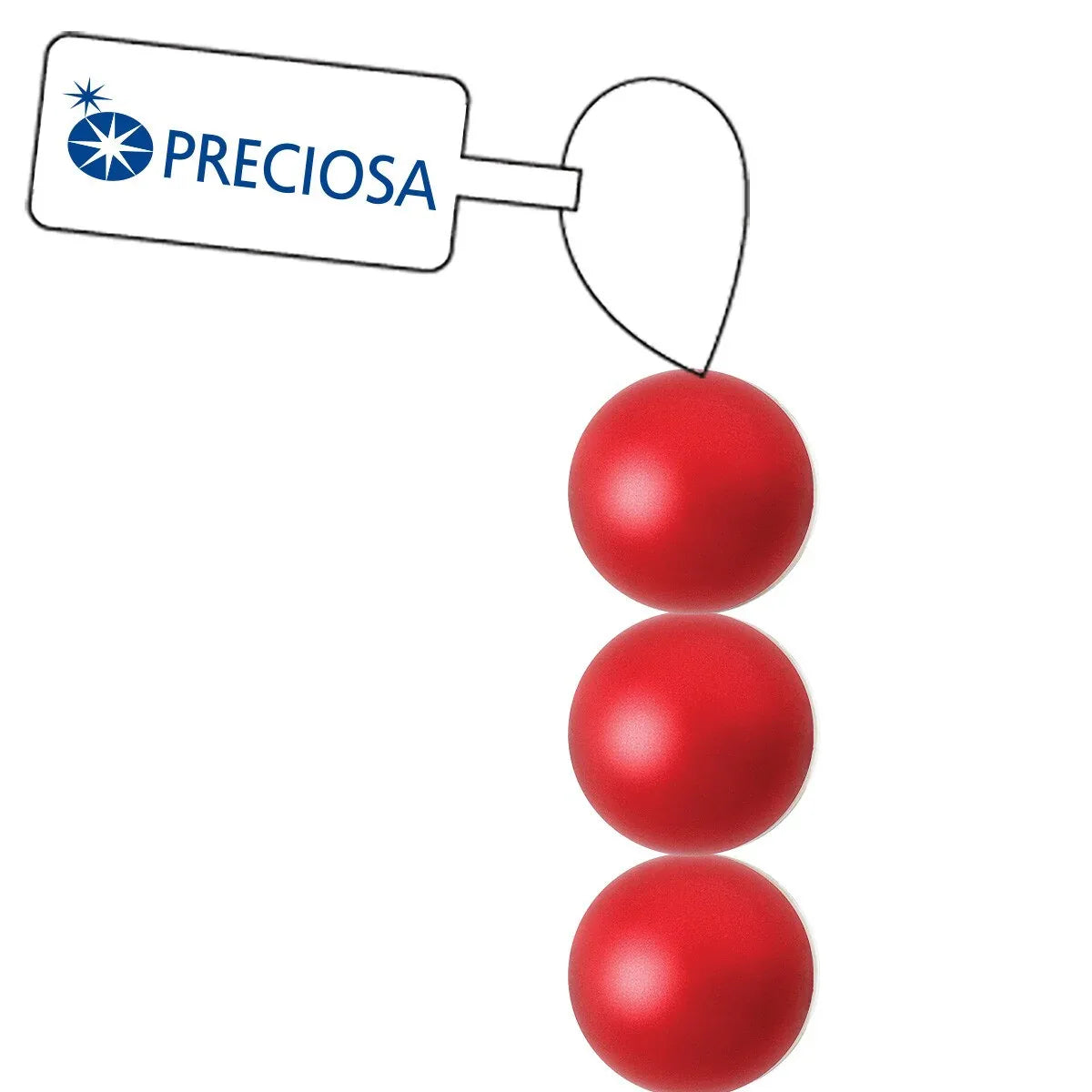 Preciosa Pearl Round - Maxima Red 6 mm, 1 sträng Preciosa