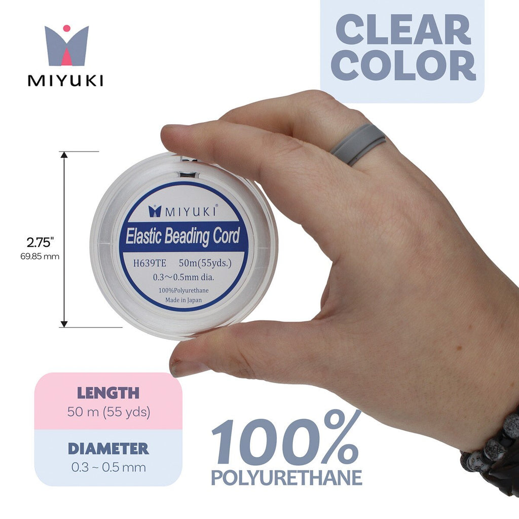 Miyuki Elastisk Beading Tråd Klar 0,5mm - 50m