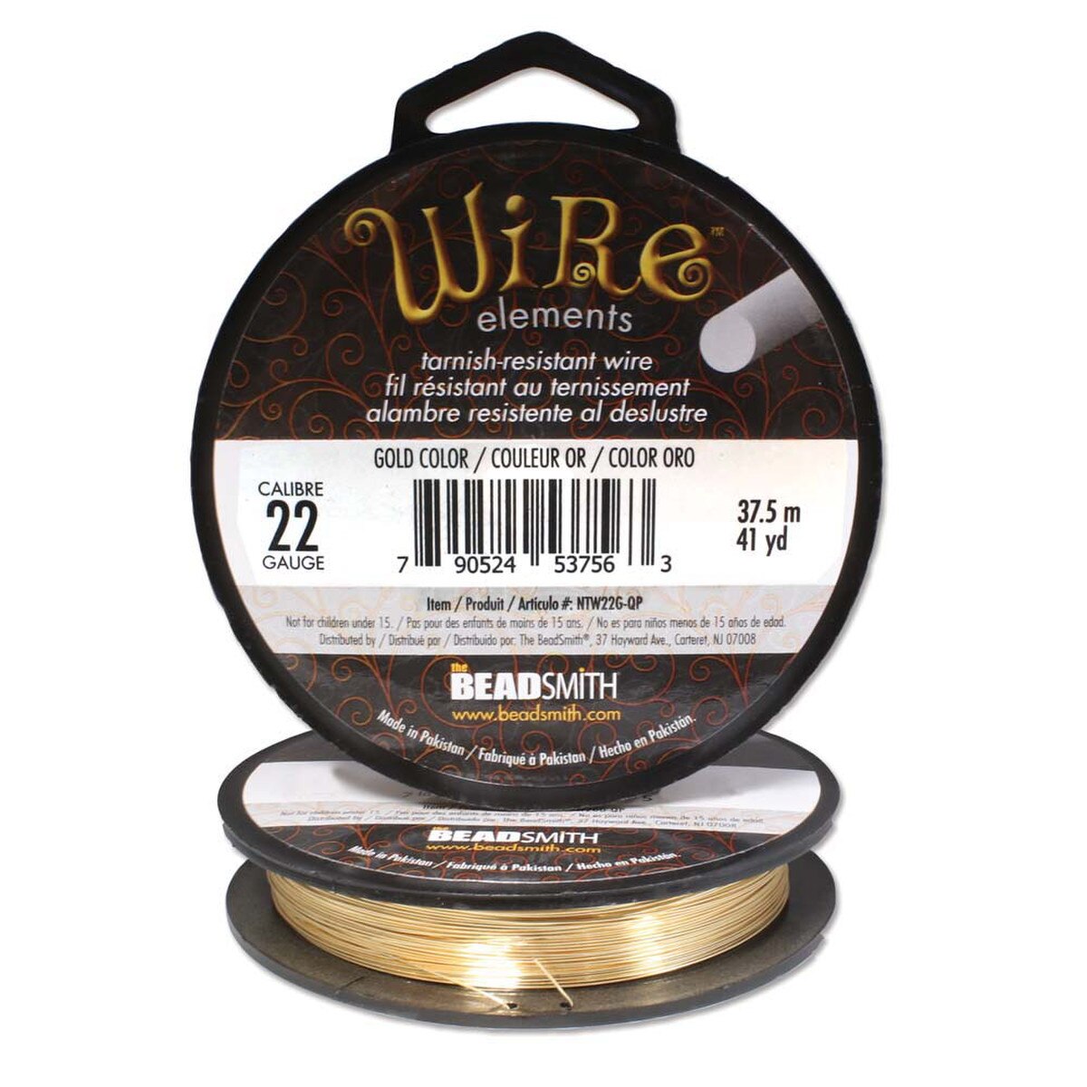 Wire Elements 22Ga - Guldfärgad Non Tarnish 1 stor rulle