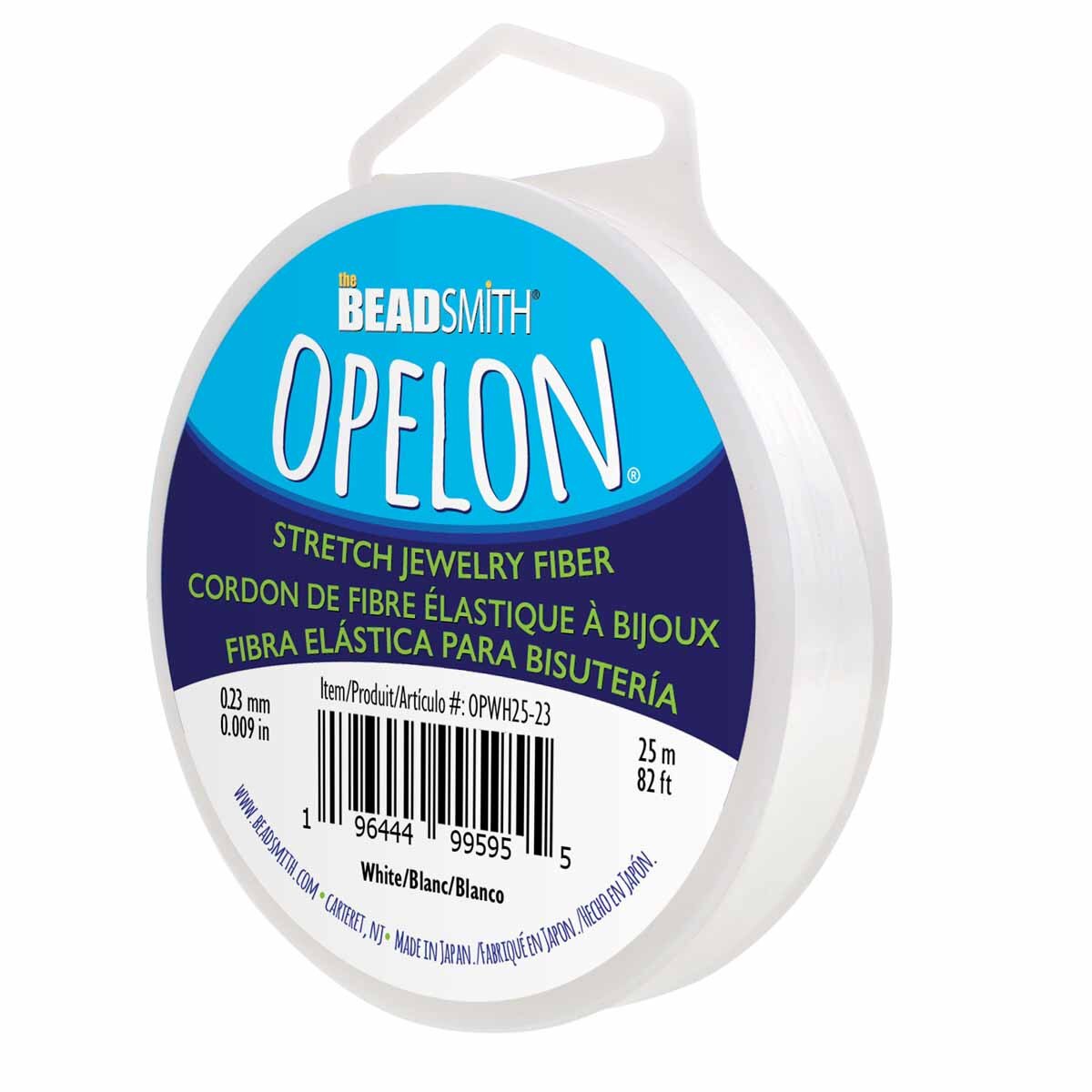 Opelon Elastisk Tråd - Vit 0,23mm, 1 Rulle