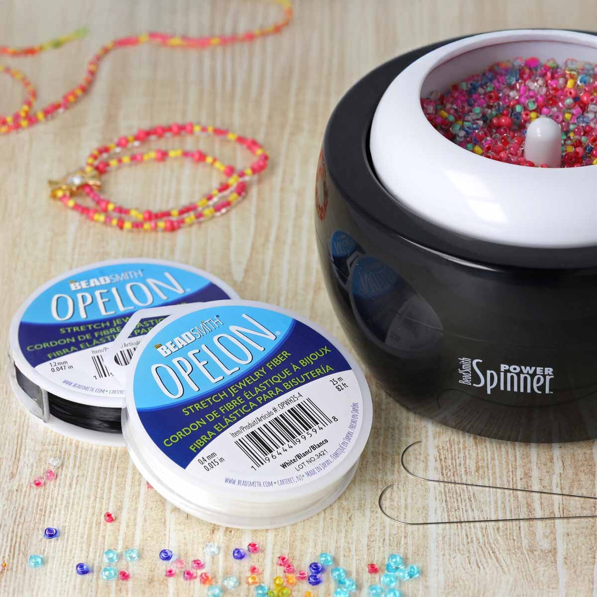 Opelon Elastisk Tråd - Vit 0,23mm, 1 Rulle