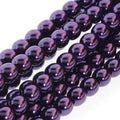 Tjeckiska Vaxade Glaspärlor - Purple 3mm, 1 sträng Hilmas Pyssel