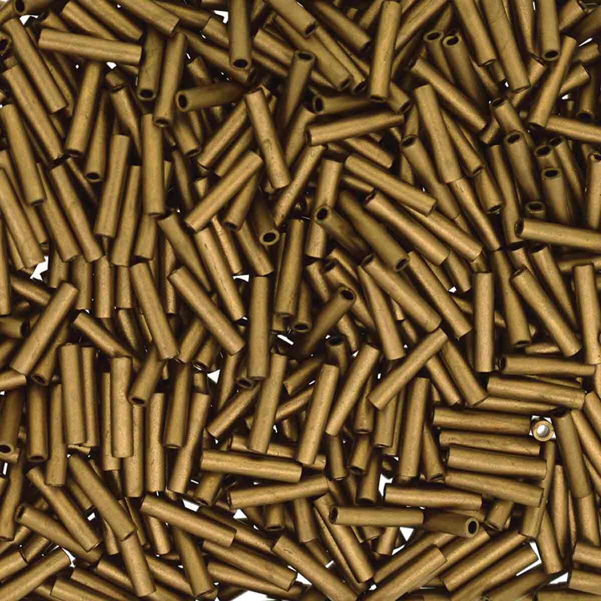 Miyuki Slender Bugle - Matte metallic dark bronze 1,3x6 mm, 5 gram Miyuki