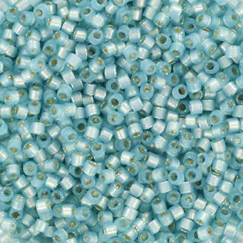 Miyuki Delica - Silverlined Dyed Alabaster Aqua 11/0, 5 gram Miyuki