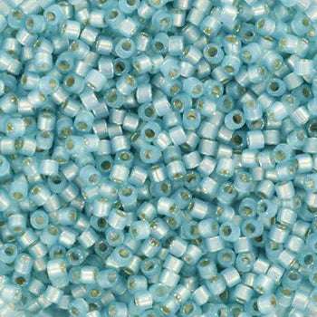 Miyuki Delica - Silverlined Dyed Alabaster Aqua 11/0, 5 gram Miyuki