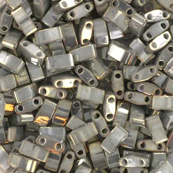 Miyuki Half Tila - Opaque luster smoke gray 5x2,5mm, 5 gram Miyuki