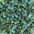 Miyuki Half Tila - Opaque Picasso Turquoise Blue 5x2,5mm, 5 gram