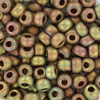 Miyuki seed beads - Metallic Matte Iris Khaki 6/0, 10 gram